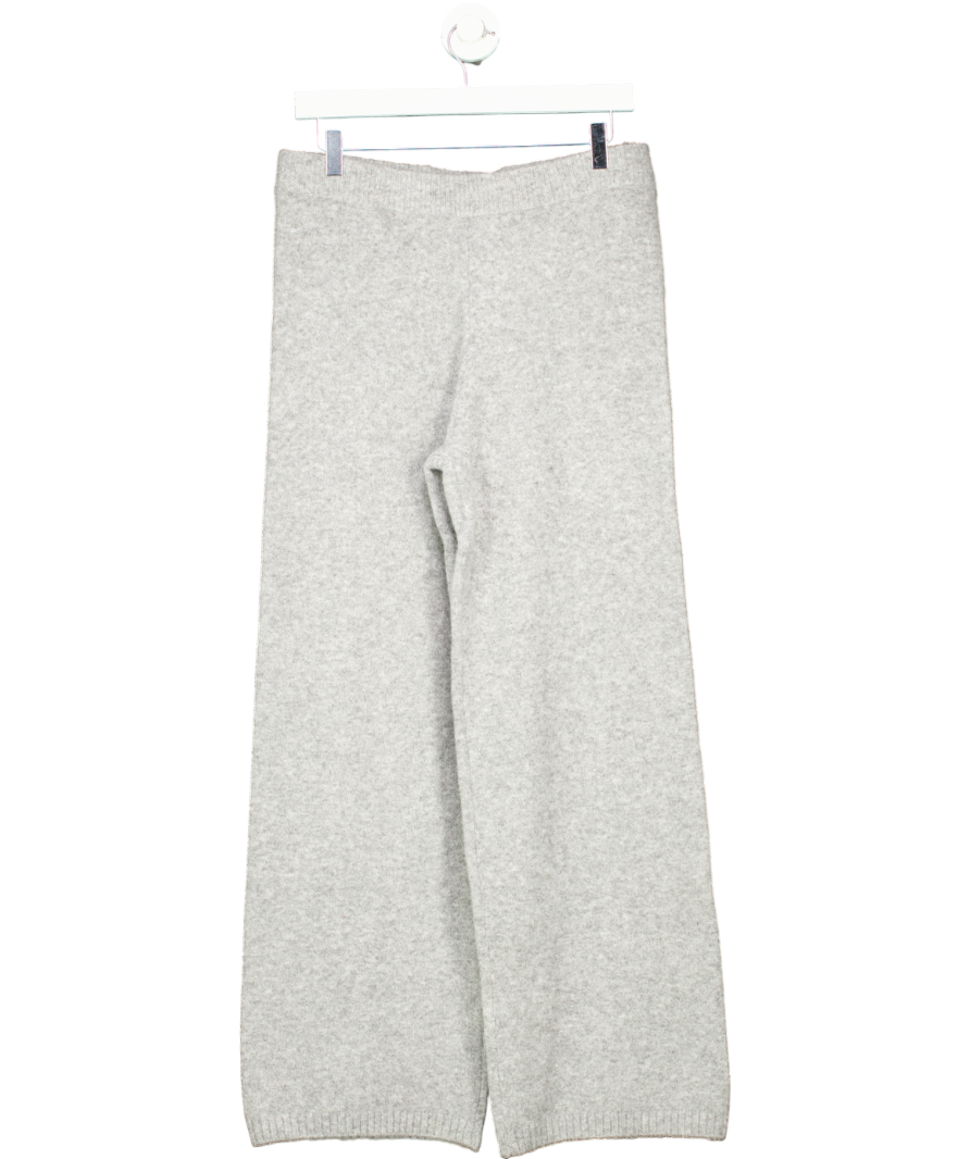MANGO Grey Fine Rib-knit Trousers UK M