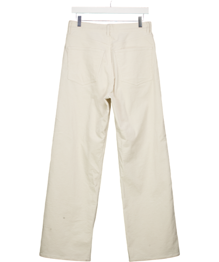 Arket Cream Wide-leg Corduroy Trousers UK 10