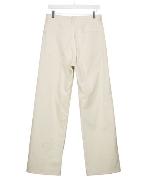 Arket Cream Wide-leg Corduroy Trousers UK 10