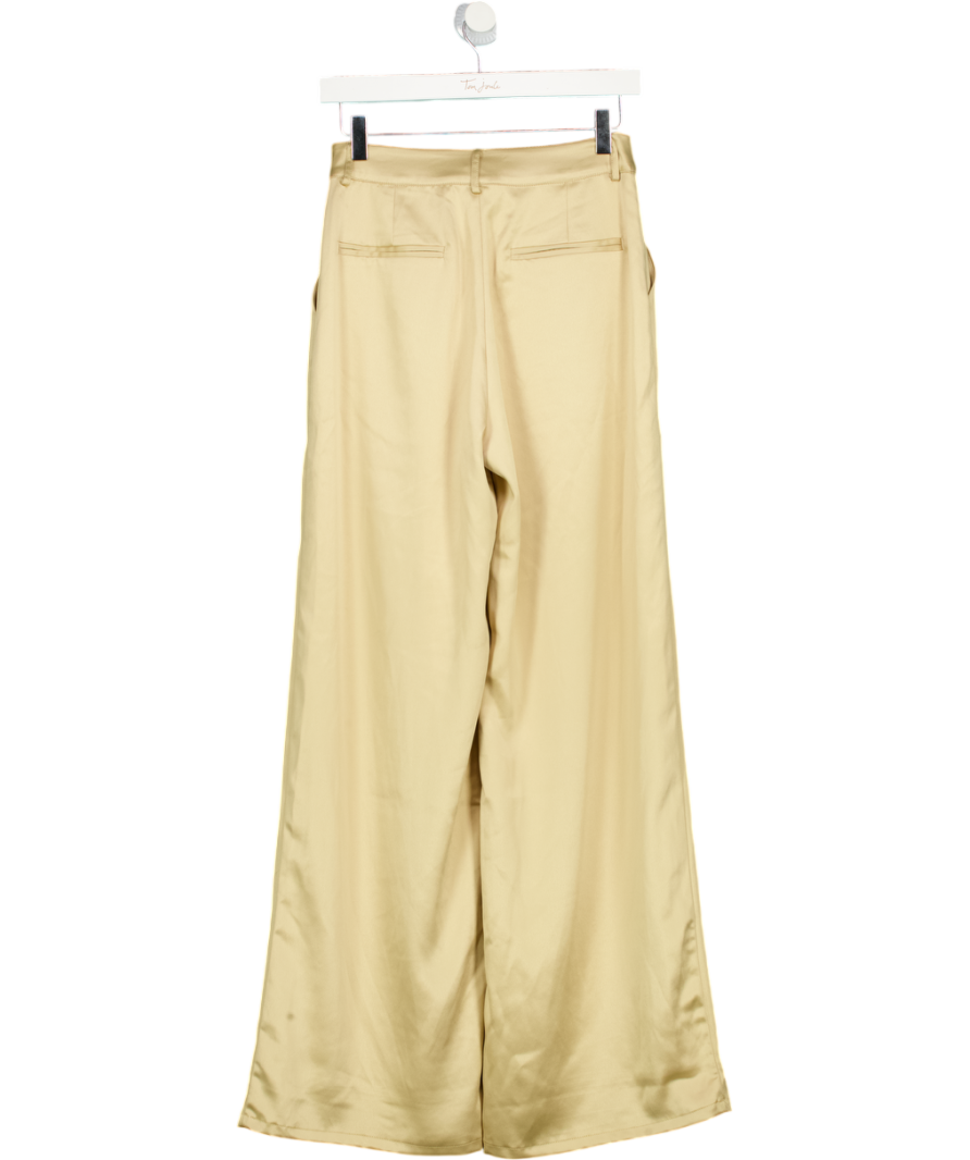 SEPHI Yellow The Starlet Satin Wide Leg Trousers UK 6