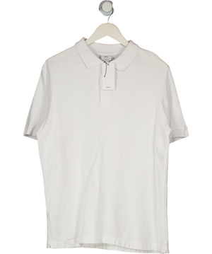 MANGO White Cotton Pique Polo Shirt UK L