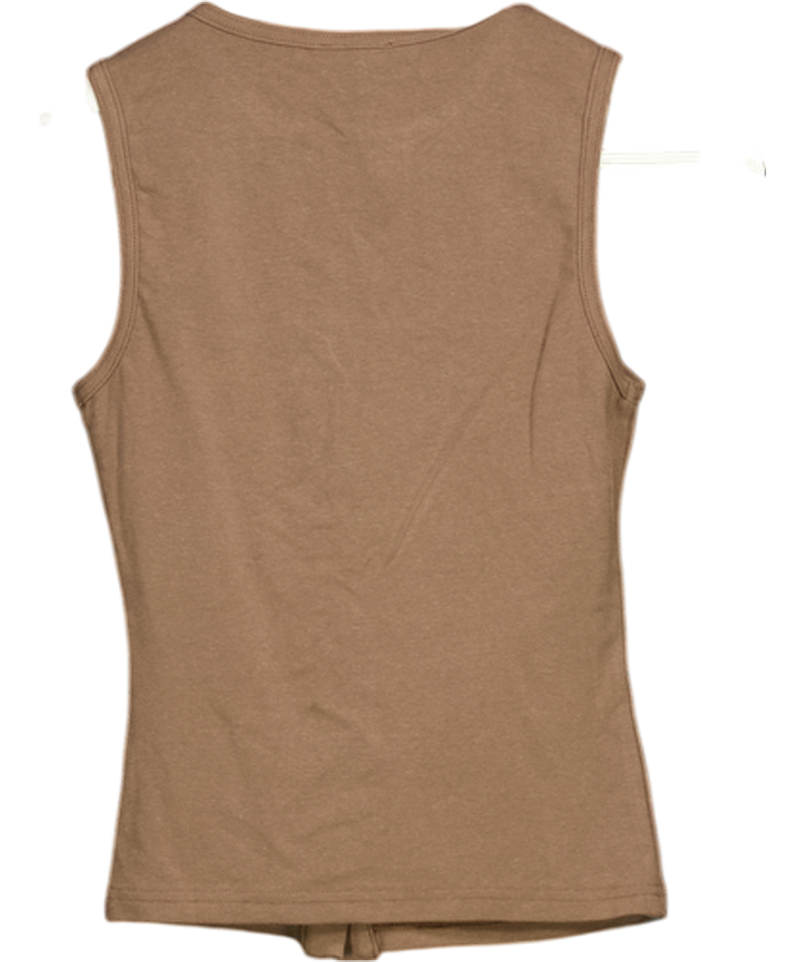 White Fox Brown Never Been Kissed Button Through Top UK XS