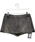 ALEXANDER WANG Coated Linen-blend Skort Black Us 2 UK 6