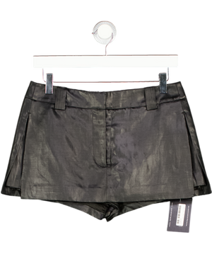 ALEXANDER WANG Coated Linen-blend Skort Black Us 2 UK 6