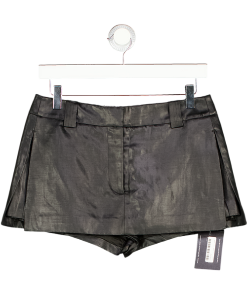 ALEXANDER WANG Coated Linen-blend Skort Black Us 2 UK 6
