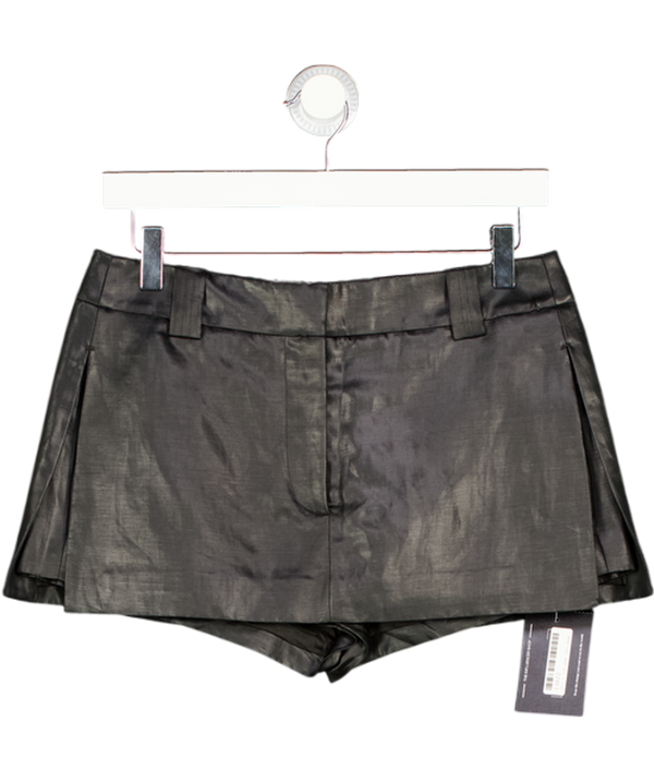 ALEXANDER WANG Coated Linen-blend Skort Black Us 2 UK 6