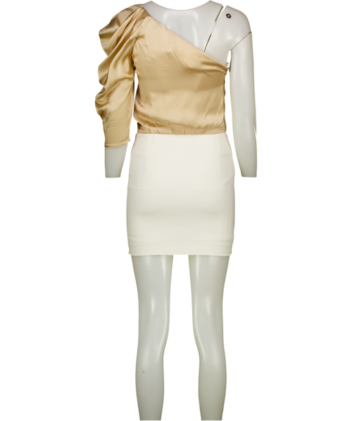 Maje Metallic R430 One Shoulder Mini Dress UK 8