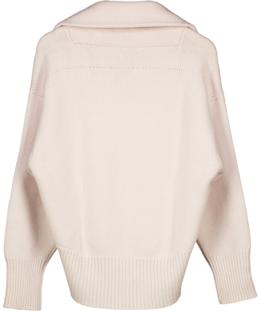LUCY NAGLE Cream Virgin Wool / Cashmere Blend Collared Super Soft Jumper UK XS/S