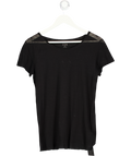 cos Black Sheer Scoop Neck T-shirt UK M
