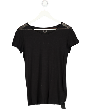 cos Black Sheer Scoop Neck T-shirt UK M