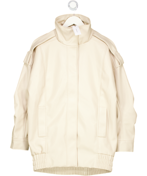 Karen Millen Beige Faux Leather Relaxed Cocoon Jacket UK 6
