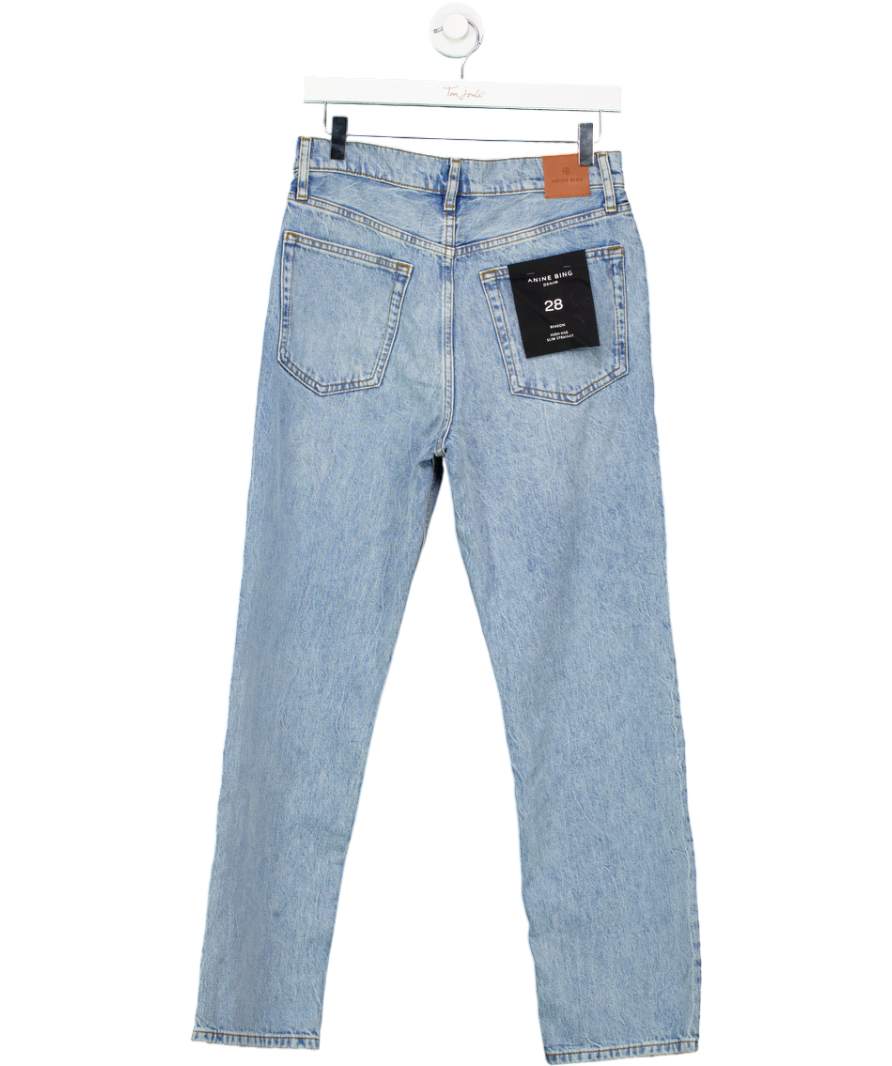 Anine Bing Classic Straight Leg Benson Jean Washed Blue W28