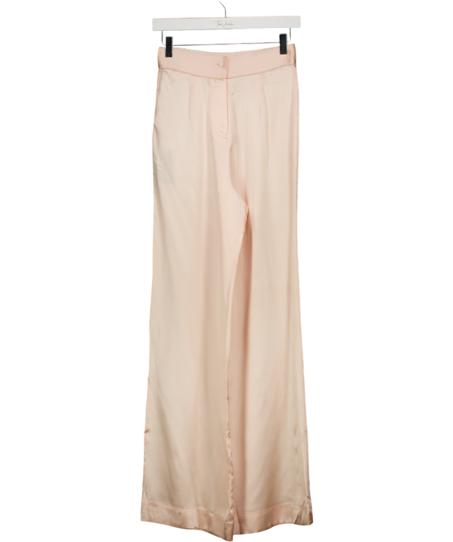 AGENT PROVOCATEUR 100% Silk Blush Pink Trousers Sz1 UK 6