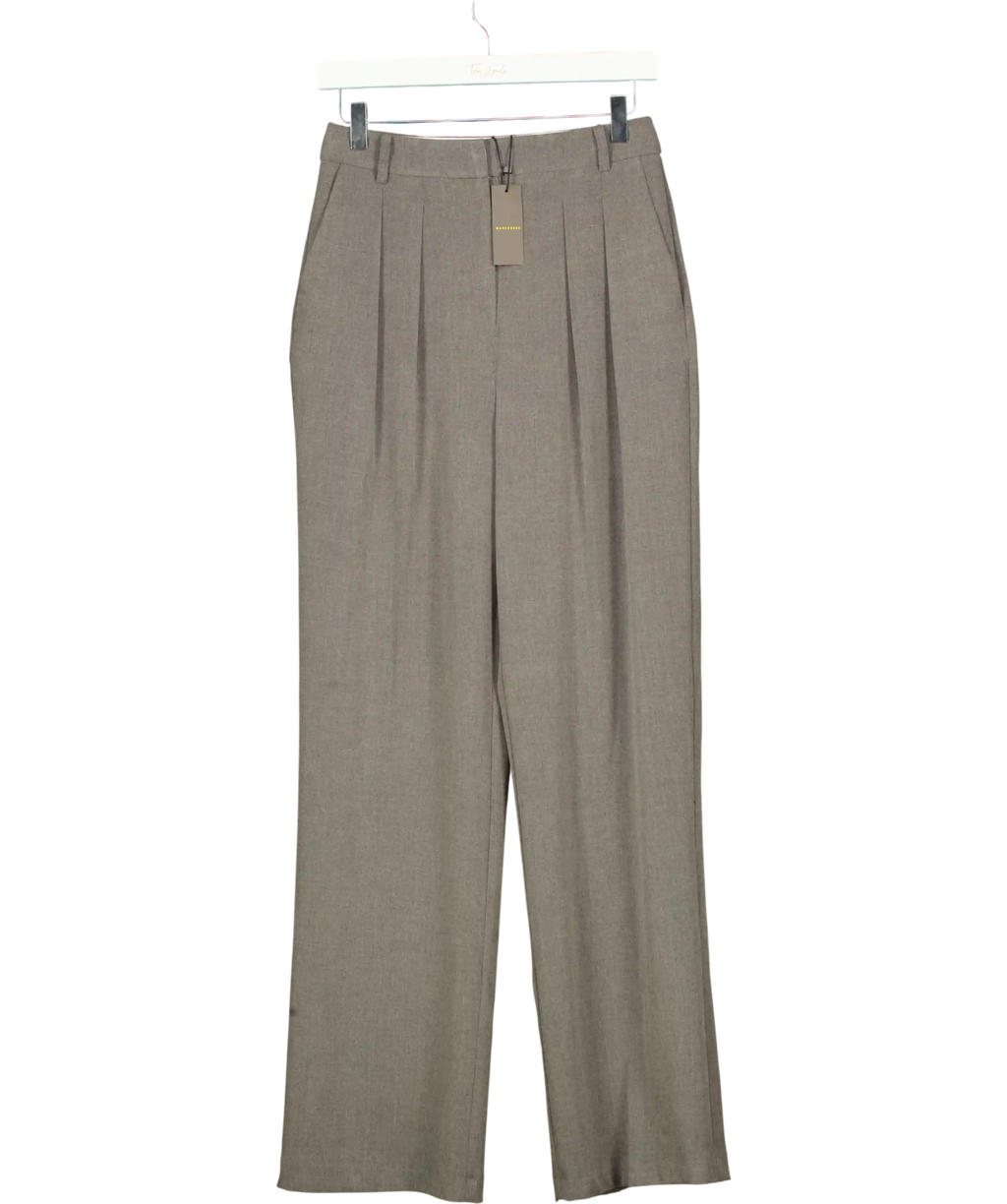 Warehouse Grey Essential Pleat Front Slim Wide Leg Trouser One Size