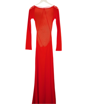 JADED LONDON Red Sheer Mesh Backless Maxi Dress UK 6