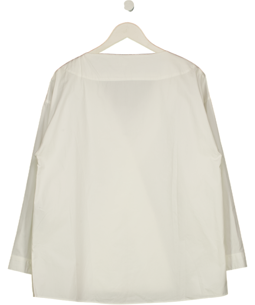 MASSIMO DUTTI White 100% Cotton Poplin Wrap Front  Shirt UK M
