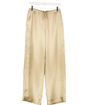 Abercrombie & Fitch Beige Textured Satin Wide Leg Trousers UK XS