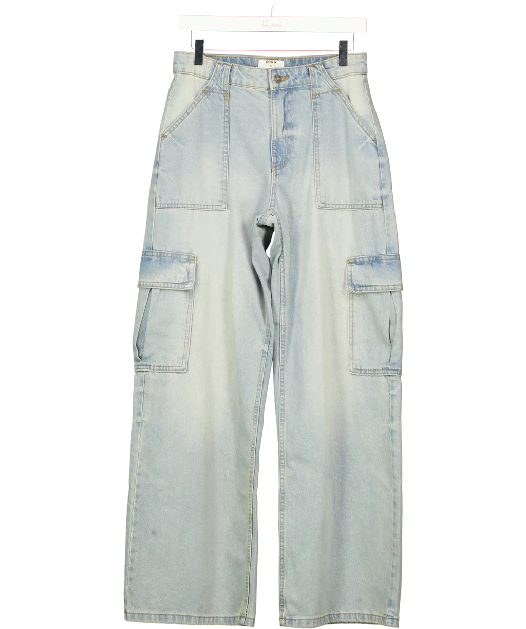 cotton on Blue Mid Wide Trousers UK 8