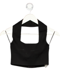 ZARA Black Square Neck Halterneck Crop Top UK S
