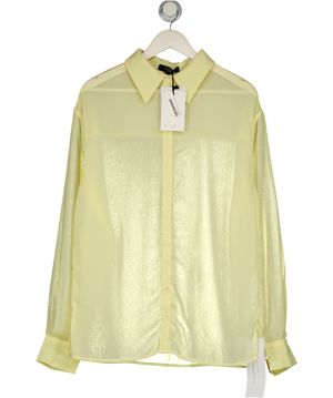 CLUB L LONDON Yellow Zinna Lemon Plunge-neck Shirt UK 10