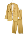 ASOS 2-piece  Waisted Blazer & Trousers With Raw Edge Details And Belt In Tan Brown UK M