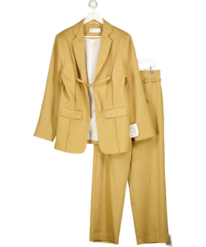 ASOS 2-piece  Waisted Blazer & Trousers With Raw Edge Details And Belt In Tan Brown UK M