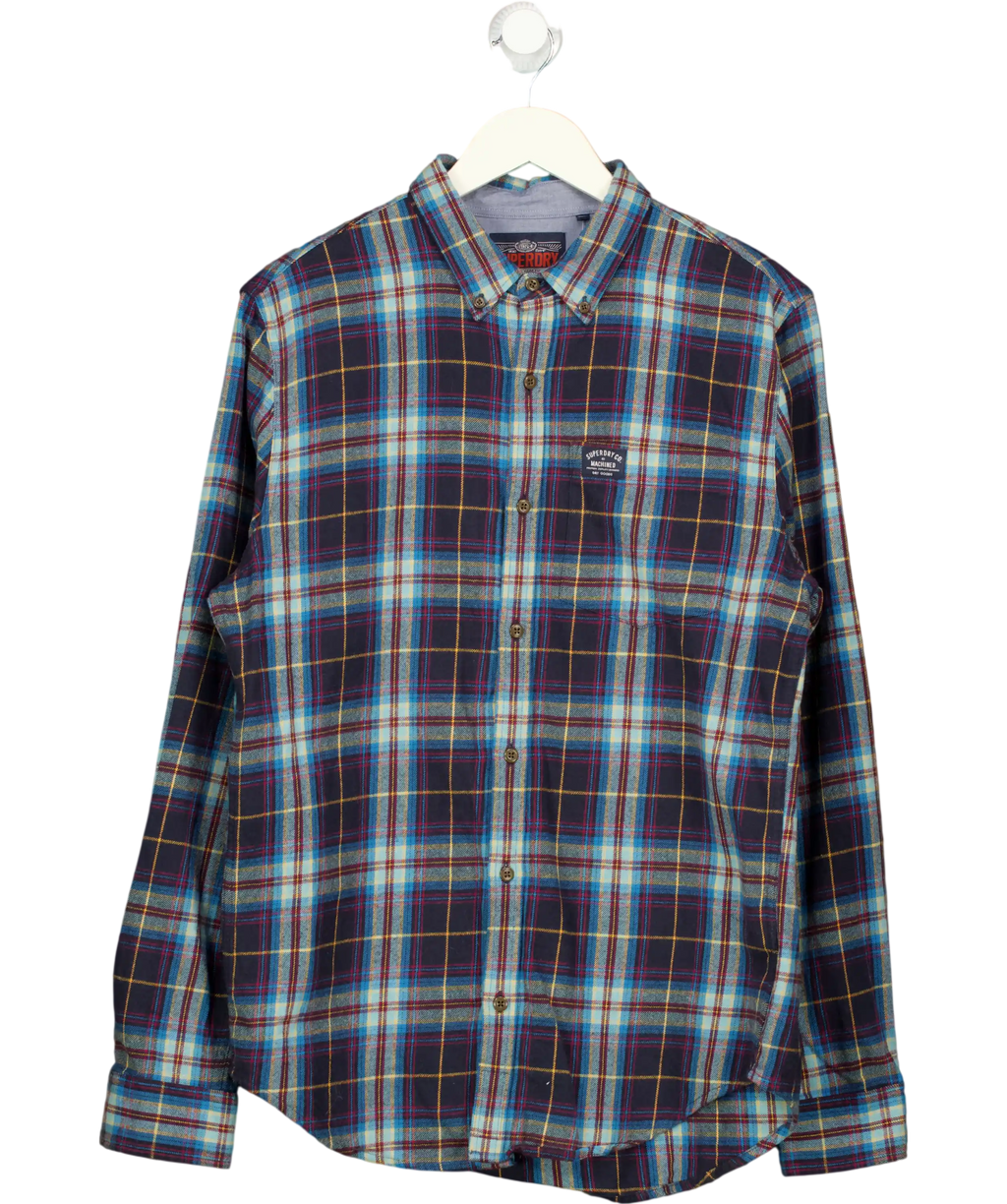 Superdry Blue Checked Flannel Shirt UK L
