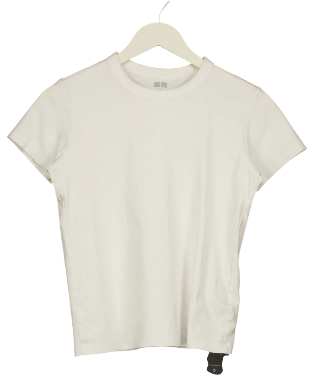 Uniqlo White Crew Neck T-shirt UK S
