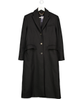KAREN MILLEN Black Wool Blend Tailored Fitted Long Coat UK 6