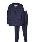 M&S Blue Slim Fit Stretch Suit Jacket (36") And Trousers W30