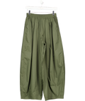 RIVER ISLAND Green Khaki Balloon Leg Pleated Trouser UK XS