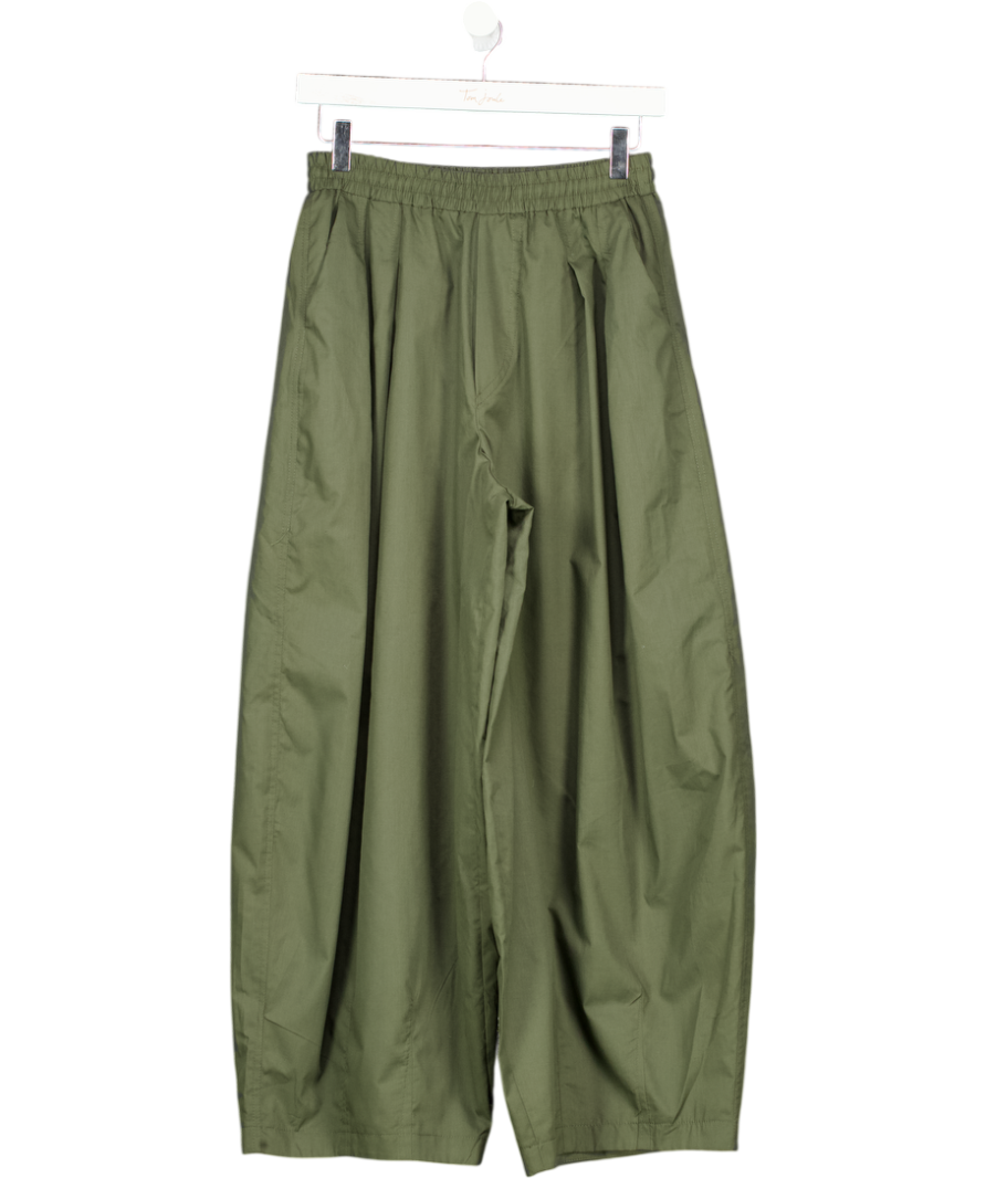RIVER ISLAND Green Khaki Balloon Leg Pleated Trouser UK XS