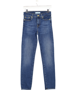 7 For All Mankind Mid Blue High Rise Skinny Jeans W25