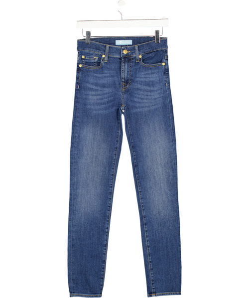 7 For All Mankind Mid Blue High Rise Skinny Jeans W25