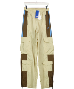 ADIDAS Beige / Blue Original Three Stripe Track Pants UK S