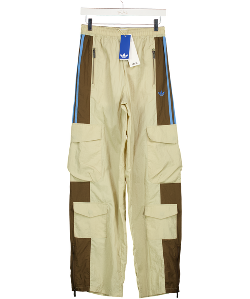 ADIDAS Beige / Blue Original Three Stripe Track Pants UK S