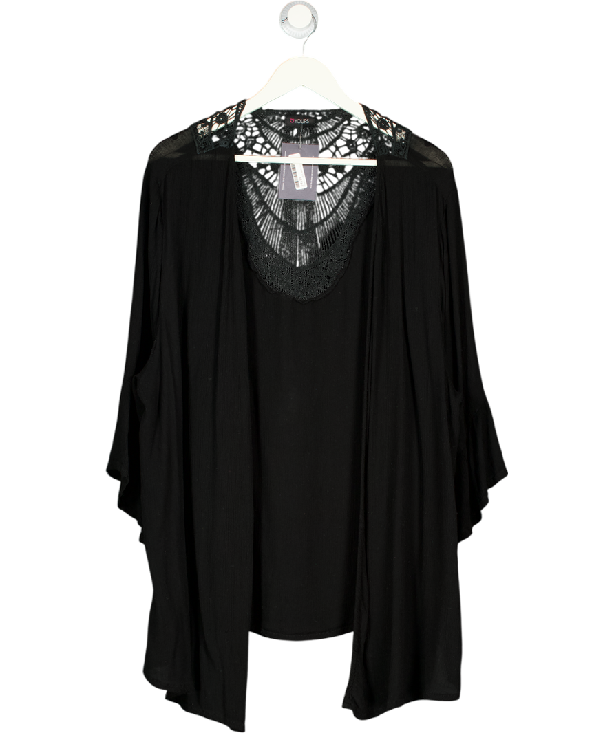 YOURS Black Lace Back Kimono Jacket UK 26