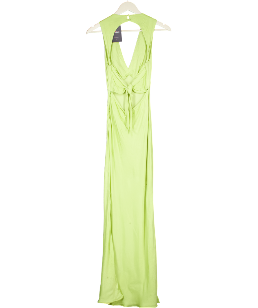 Omnes Green Nova Tie Back Dress In Lime UK 8