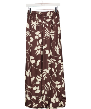 FAITHFULL THE BRAND Brown Chambien Floral-print Crepe Pants UK XS