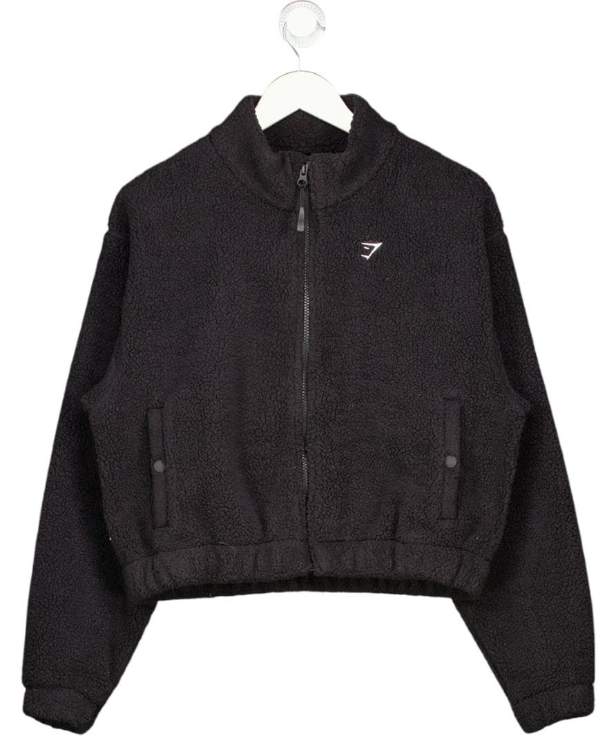 gymshark Black Polar Fleece 1/4 Zip UK S