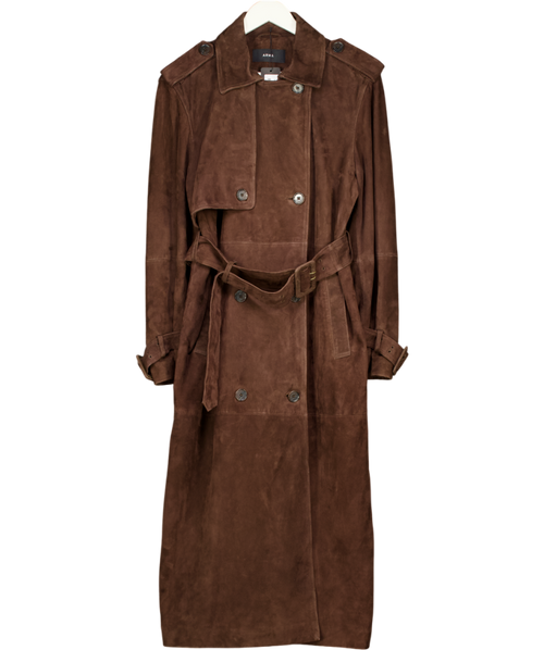 ARMA Brown Real Suede Trench Coat UK 8