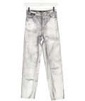 Own. Metallic Silver Straight Leg Jeans W26