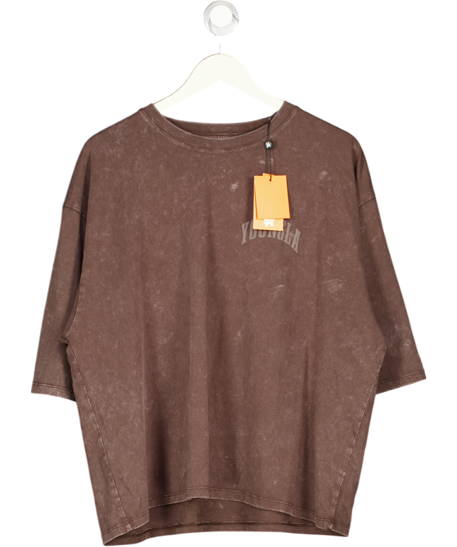 Young LA Brown Foundation Cropped Tee UK L