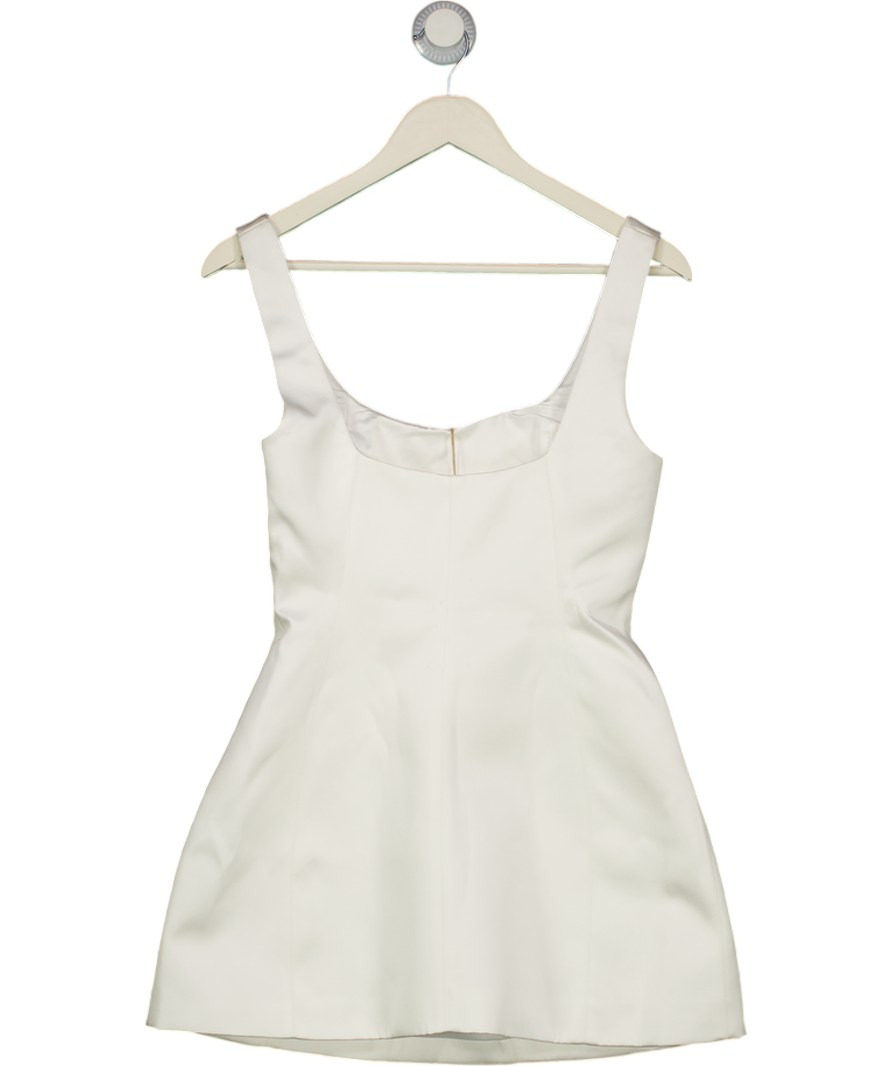 MESHKI Beth Satin Mini Dress - White UK XS