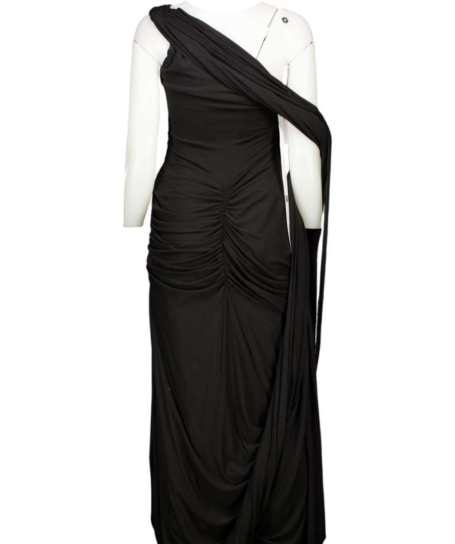 BBX BRAND Kora Asymmetric Tassel Dress - Black UK 10