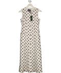 HOBBS Cream / Brown Carmen Linen Polka Dot Dress UK 8