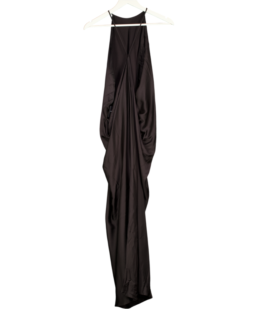 ZARA Black Satin Relaxed Maxi Dress UK S
