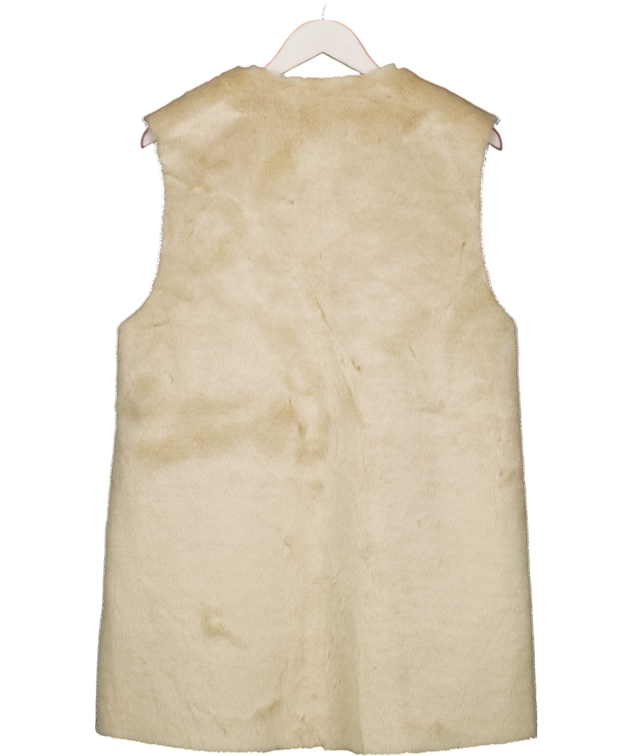 H&M Cream Faux Shearling Gilet With Pockets UK XS