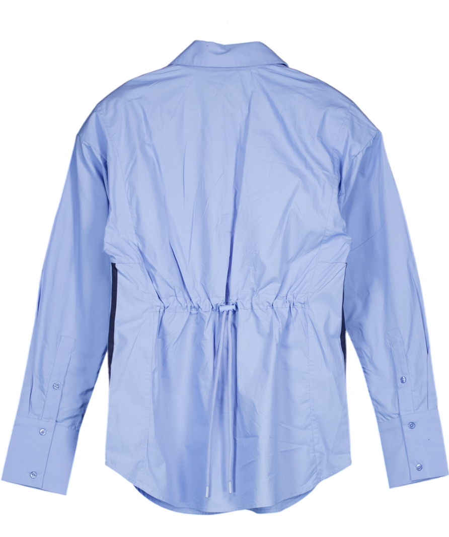 adidas Blue Logo Shirt With 3 Stripes Detail UK S