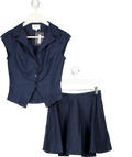 REFORMATION 2-piece  Navy Blue Organic Cotton Shirt & Mini Skirt Set Sz0 UK 4